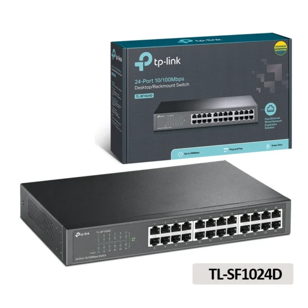 TL-SF1024D Switch de 24 Puertos Fast Ethernet TP-Link Switch De 24 puertos Fast Ethernet de escritorio y para montaje en rack