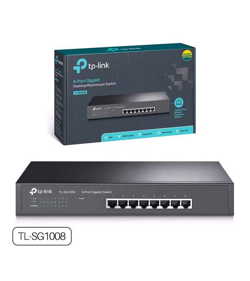 TL SG1008 Switch Gigabit de 8 Puertos Rackeable TP Link HD Multimedia PERU SAC TL SG Switch Gigabit de Puertos Rackeable TP Link