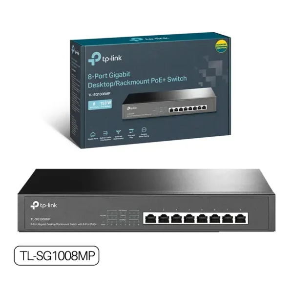 TL-SG1008MP Switch de 8 puertos Gigabit con PoE+ para escritorio y Rackeable