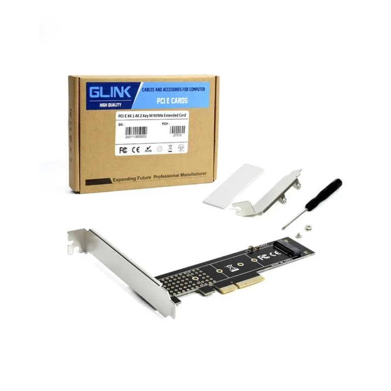 Tarjeta PCI Express M.2 NVME via Puerto PCIe-X4 Glink ST570 Tarjeta PCIe X4 para Discos M.2 NVMe de 1 Puerto - Glink GP-ST570