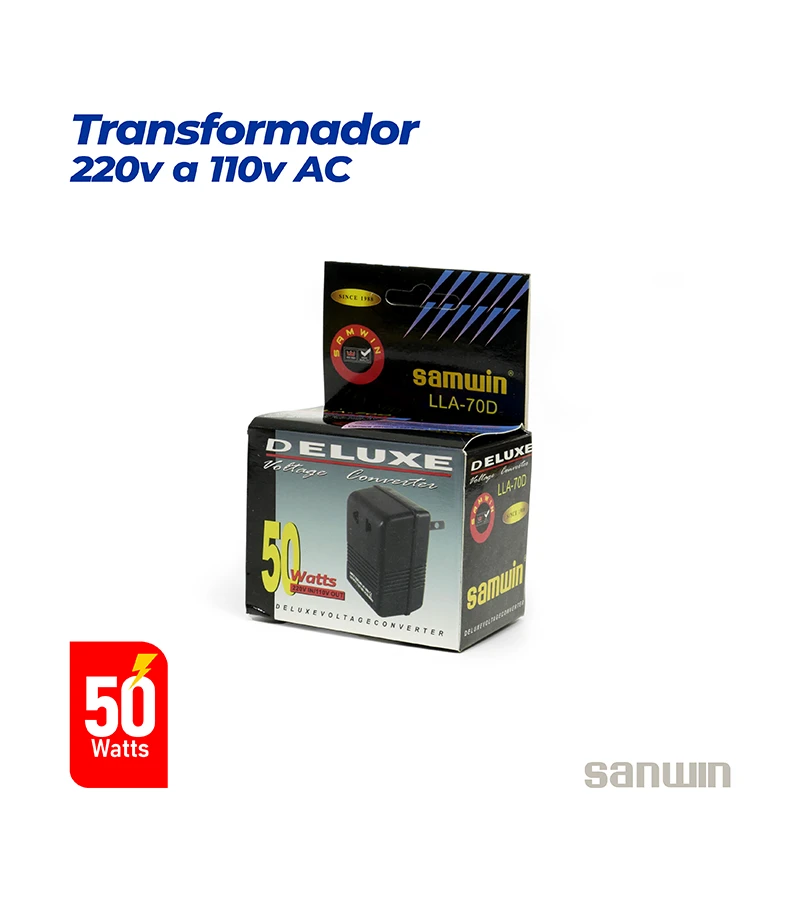 Transformador de 220v a 110v de 50 Watts 60hz - SANWIN LLA-70D