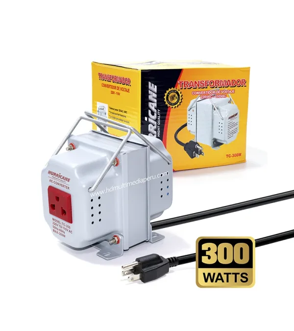 Transformador de Voltaje 300W 220v a 110v AC Hurricane TC-300W 