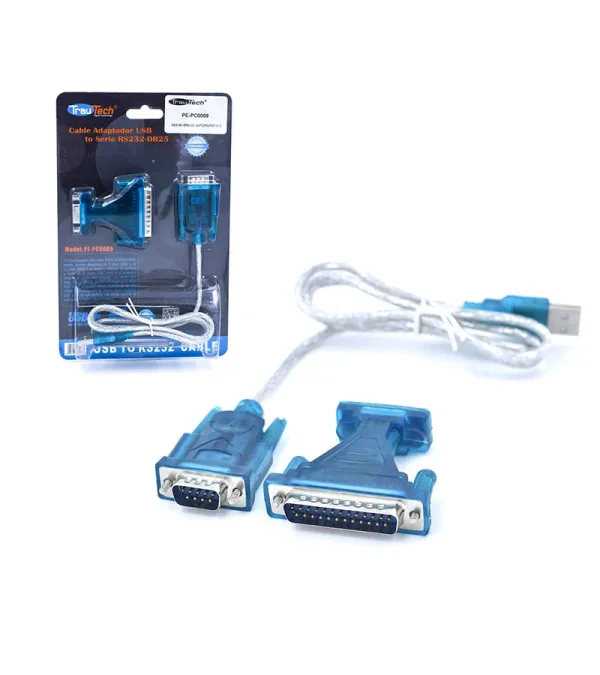 Cable USB 2.0 a SERIAL RS232 DB9/DB25 Trautech