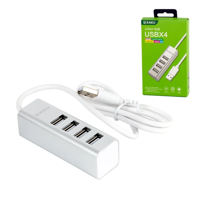 USBx4 Hub USB 2.0 de 4 Puertos Kaku Hub USB de 4 Puertos USB 2.0 Cable de 80cm Kaku USBX4