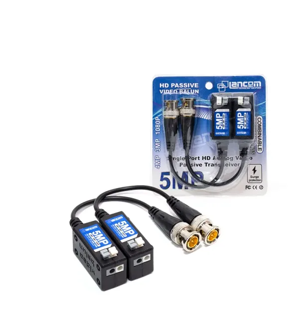 Video Balun Pasivo de 5MP para cámaras de Seguridad HDCVI - TVI - AHD Lancom Bnc5mp-c-v