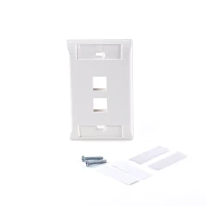 FacePlate de 2 Puertos Commscope  1-2111009-3 Placa de Pared de 2 Tomas vacías, Wallplate, WallPlate 2 Puertos | Commscope | 1-2111009-3, Placa de Pared Commscope AMP | 2 Tomas vacías para keystone | 1-2111009-3