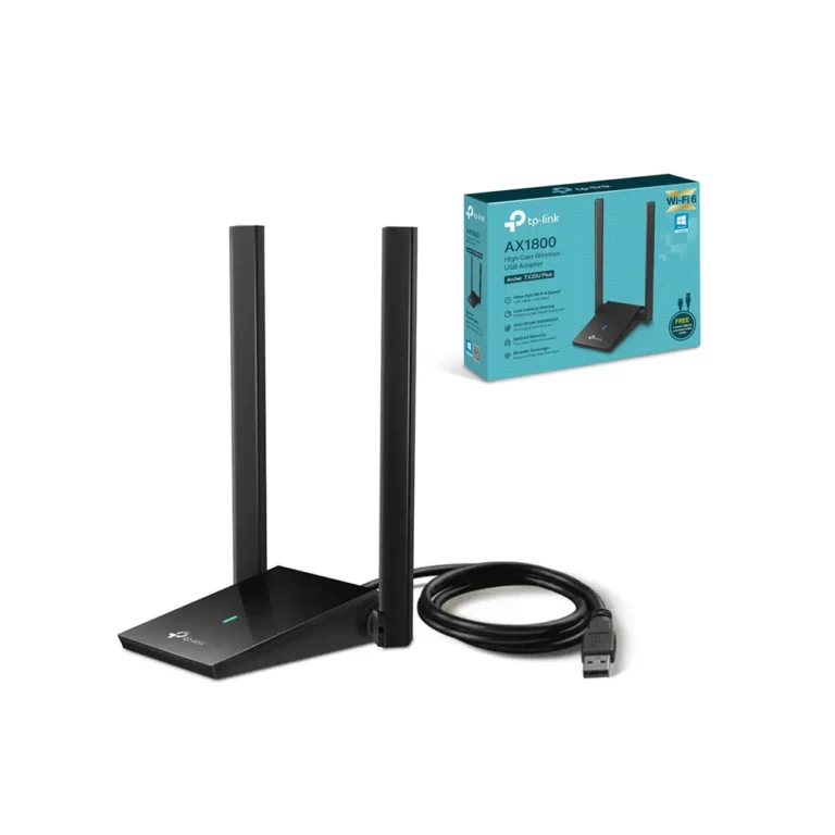 Archer TX20U Plus Adaptador USB Wifi6 AX1800 de Alto Rendimiento TP-LINK Adaptador USB Wi-Fi 6 con 2 antenas AX1800 - Archer TX20U Plus TP-Link, Adaptador USB WIFI en Doble Banda Ultra rápida