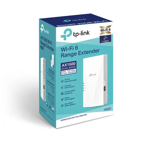 RE500X Repetidor WiFi6 AX1500 Extensor Inalámbrico Doble Banda TP-Link