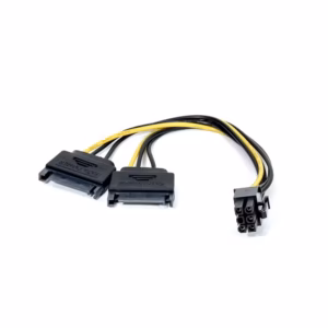 Cable Adaptador para Tarjeta de Video Doble SATA a 6 Pines PCI-e ADP-100 Adaptadores de convertidor de gráficos, 2 SATA 15 pines a 6 pines PCI-E, PCIE Express,15CM