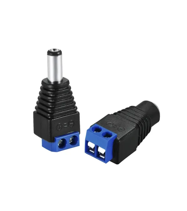 Adaptador Bornera a Jack-DC Macho y Hembra, Conector para Fuente de Cámara de Seguridad Jack DC Macho y Hembra American NET GP-300-(PJ)A