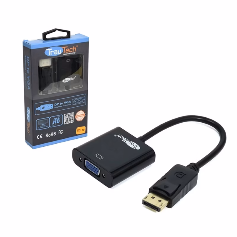 Cable Adaptador DisplayPort a VGA Trautech PE DP | Conecta tus Monitores VGA a Salidas DisplayPort