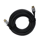 Cable HDMI de 10 Metros 4K@ Delcom DCHD043 v2.0 Premium: Lleva tu Señal 4K a 10 Metros sin Pérdidas, Cable HDMI 2.0 premium Delcom DCHD043 de 10 metros color negro, mostrando sus conectores reforzados de aluminio y bañados en oro, un producto de alta calidad de HD Multimedia PERU SAC.