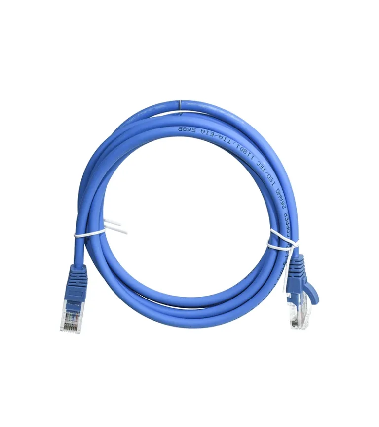 Cable Patch Cord Cat6 de 2 Metros con chaqueta LSZH LT USA LTT-PC6-2, Latiguillo de RED Cat6 color Azul de 2MT - LT USA, Cable de Red Gigabit de 2 metros