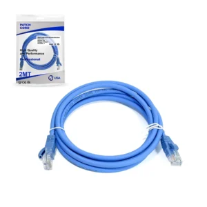 Cable Patch Cord CAT6 de 2MT LSZH LT USA LT-PC6-2 Cable Patch Cord Cat6 de 2 Metros con chaqueta LSZH LT USA LTT-PC6-2, Latiguillo de RED Cat6 color Azul de 2MT - LT USA, Cable de Red Gigabit de 2 metros