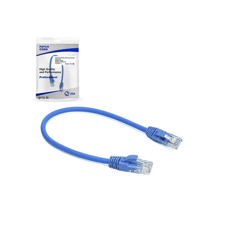 Cable Patch Cord Cat6 de 30CM Lszh LT USA LT-PC6-0.30 Cable Patch Cord Cat6 de 30cm con chaqueta LSZH LT USA LTT-PC6-0.30, Latiguillo de RED Cat6 color Azul de 30 Centímetros LT USA, Cable de Red Gigabit de 30CM