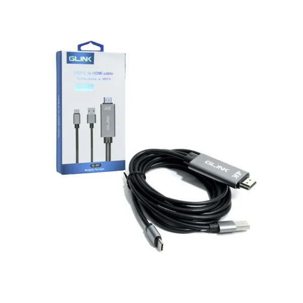 Cable USB C a HDMI de 1.8mt Glink GL-057 Cable Adaptador USB Tipo C a HDMI 4K - Glink GL-057, convertidor USB C a HDMI 