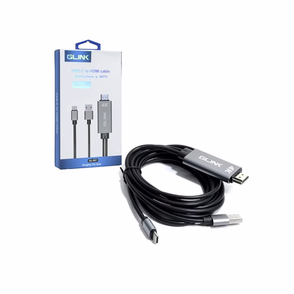 Cable USB C a HDMI de 18mt Glink GL 057_____ HD Multimedia PERU SAC Cable USB C a HDMI de mt Glink GL Cable Adaptador USB Tipo C a HDMI K Glink GL convertidor USB C a HDMI