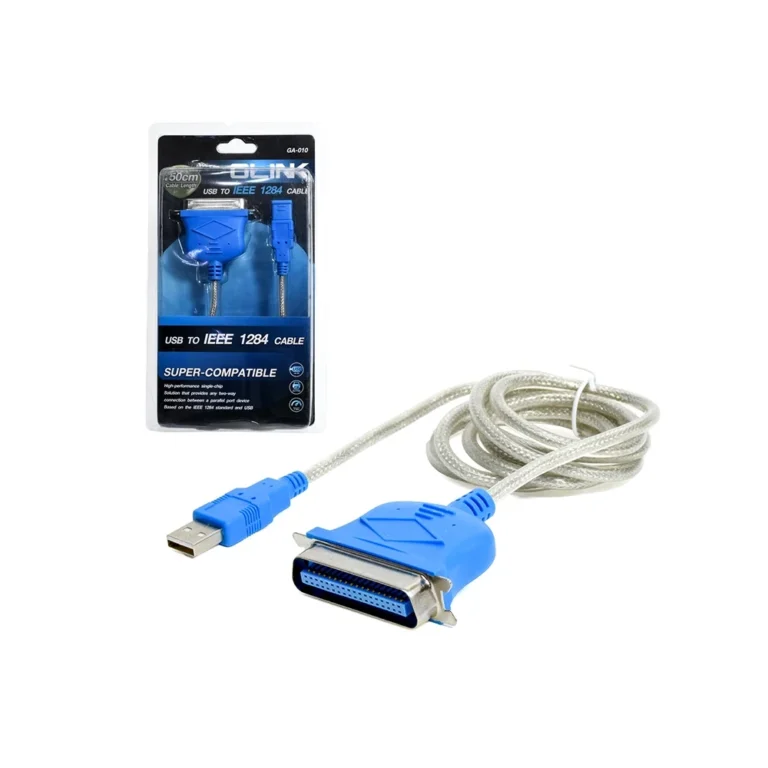 Cable USB a Paralelo IEEE 1284 Glink GA-010 Adaptador USB a Paralelo Hembra de 36 Pines Para Impresora con Cable de 1.5m Glink