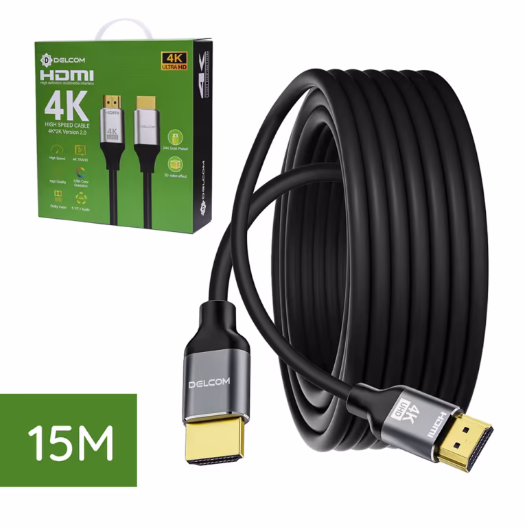 Cable HDMI de 15m 4K Ultra HD Delcom DCHD044 Distribuído en HD Multiemdia PERU SAC
