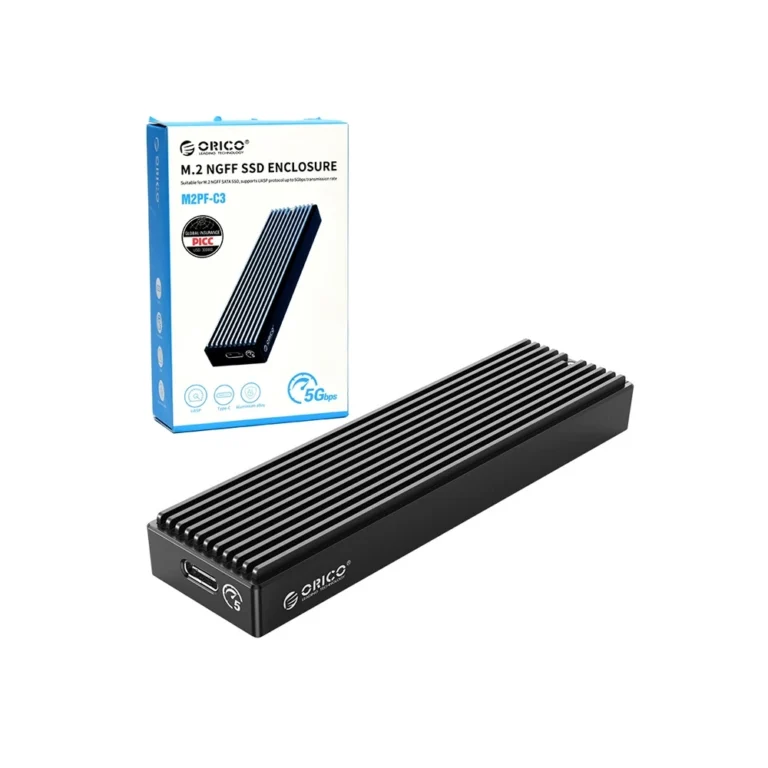 Carcasa para Disco M2 NGFF SATA Orico M2PF-C3 Case NGFF M.2 SSD 5Gbps (USB3.1 GEN 1) con soporte hasta 2TB, Carcasa para discos M2 SATA NGFF a USB Tipo C - Orico M2PF-C3
