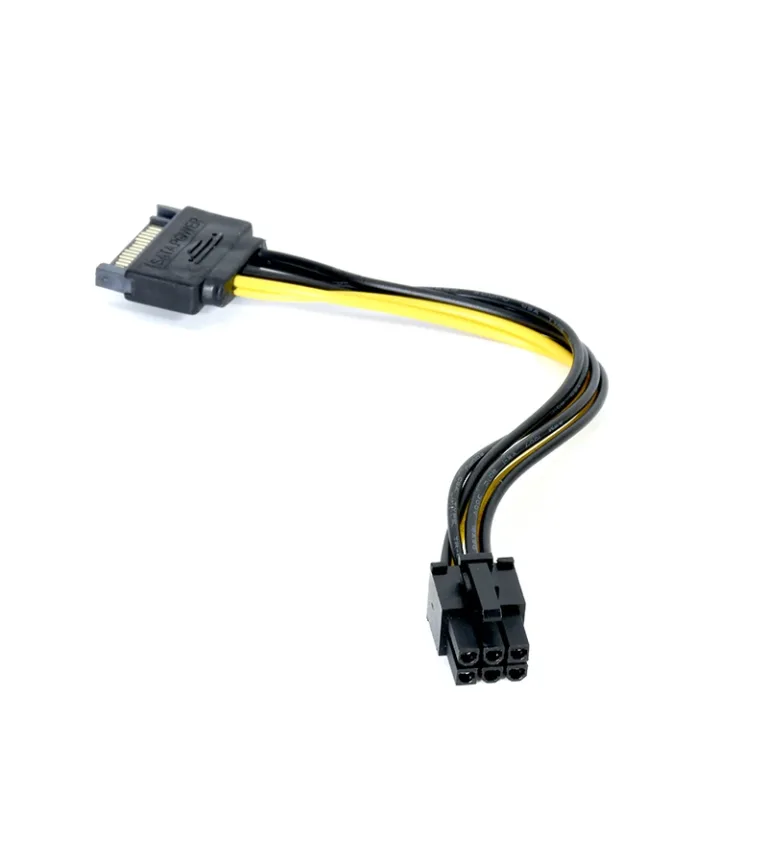 Cable Adaptador para Tarjeta de Video SATA a 6 Pines PCI-e ADP-99 Adaptadores de convertidor de gráficos, SATA, 15 pines a 6 pines, PCI-E, PCIE Express, 20CM Cable Adaptador SATA macho a 6 Pines PCI express para GPU