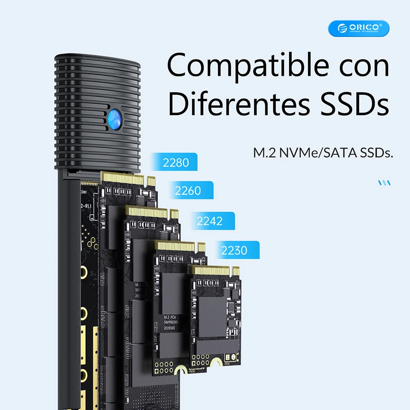 Adaptador M2 NVMe y NGFF a USB Tipo C - Orico PWDM2-G2