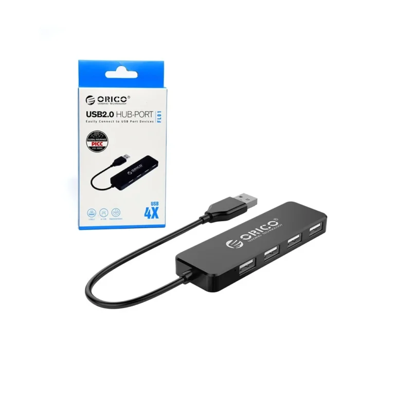 Hub USB 2.0 de 4 Puertos - Orico FL01 Concentrador USB 2.0 de 4 Puertos de 480Mbps - Orico FL01
