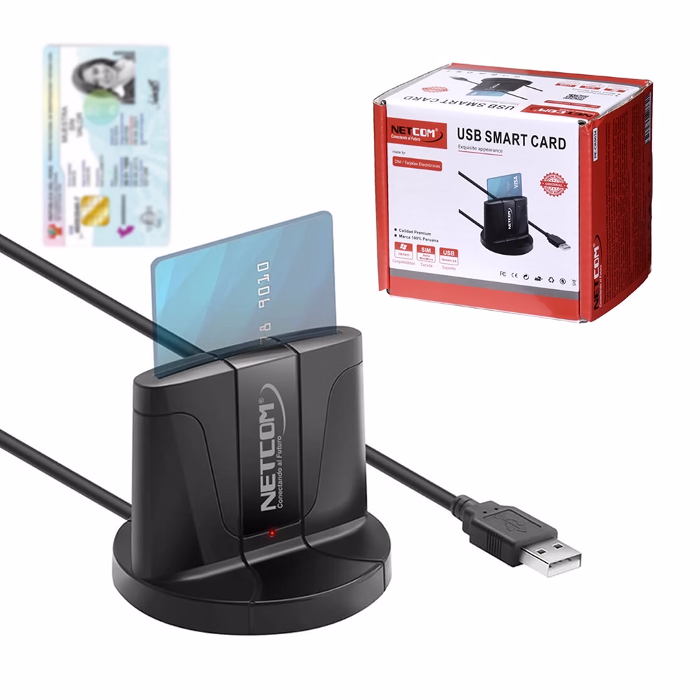 Lector de DNI Electrónico Netcom PE CR Lector de Tarjetas Lector DNIe