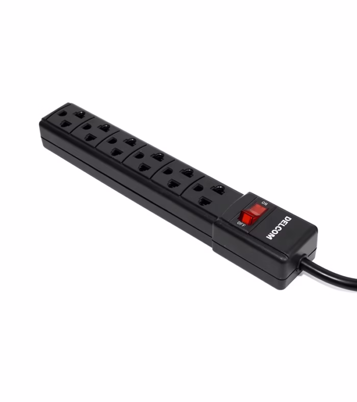 Regleta Eléctrica de CM marca Delcom DSUP Supresor de Pico o Regleta Eléctrica con Cable de cm y  Tomas Americanas Potencia y Conveniencia en un Solo Dispositivo