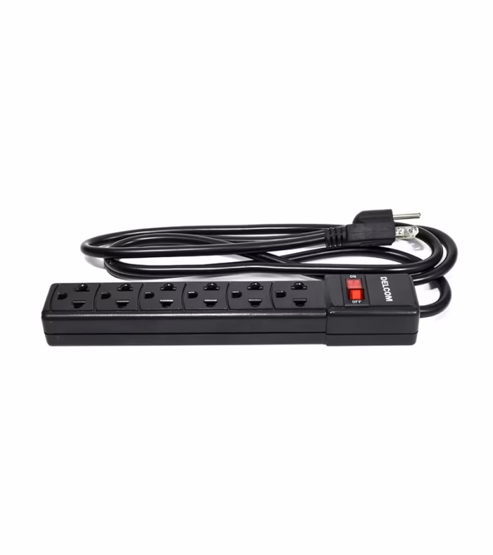Regleta Eléctrica de CM marca Delcom DSUP Supresor de Pico o Regleta Eléctrica con Cable de cm y  Tomas Americanas Potencia y Conveniencia en un Solo Dispositivo
