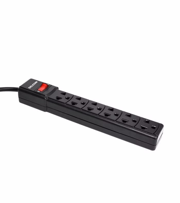 Regleta Eléctrica de CM marca Delcom DSUP Supresor de Pico o Regleta Eléctrica con Cable de cm y  Tomas Americanas Potencia y Conveniencia en un Solo Dispositivo