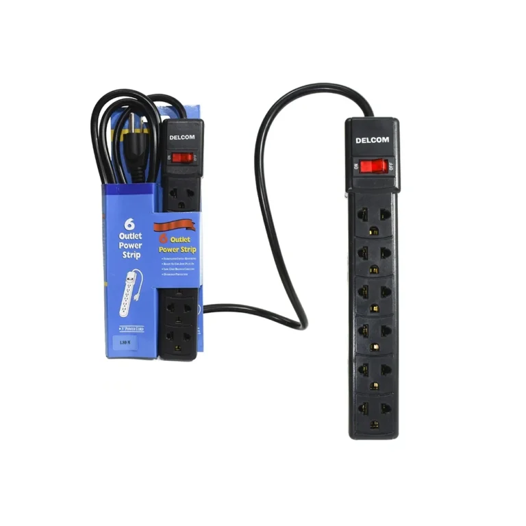 Supresor de Picos de 1.8M Delcom DSUP002 Regleta Eléctrica de 180CM marca Delcom DSUP002, Supresor de Pico o Regleta Eléctrica con Cable de 180cm y 6 Tomas Americanas: Potencia y Conveniencia en un Solo Dispositivo
