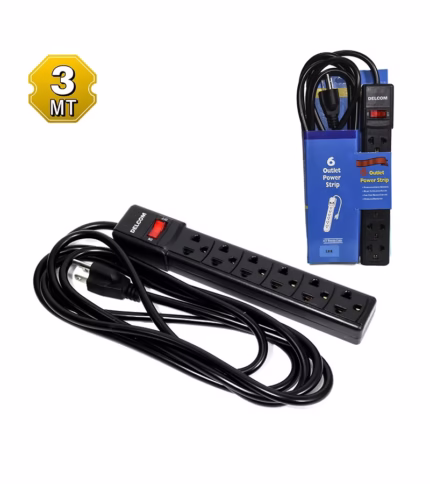 Regleta Eléctrica de M marca Delcom DSUP Supresor de Pico o Regleta Eléctrica con Cable de  Metros y  Tomas Americanas Potencia y Conveniencia en un Solo Dispositivo