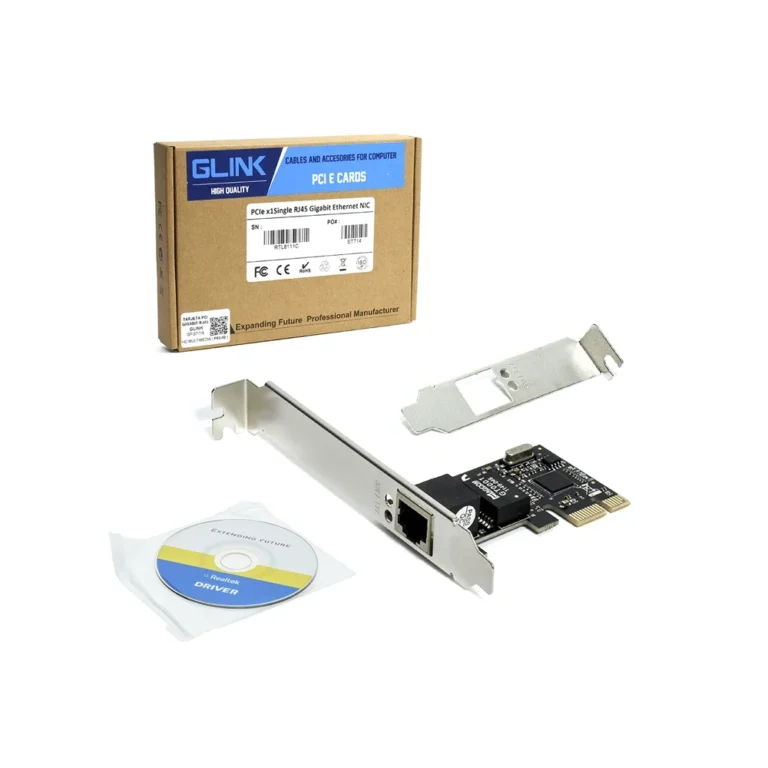 Tarjeta PCI Express a RJ45 Lan Gigabit Glink GP-ST714 PCIe a LAN Gigabit Glink ST714, Tarjeta PCIexpress a puerto RJ45 de 10/100/1000mbps, Tarjeta de Red Gigabit PCI Express