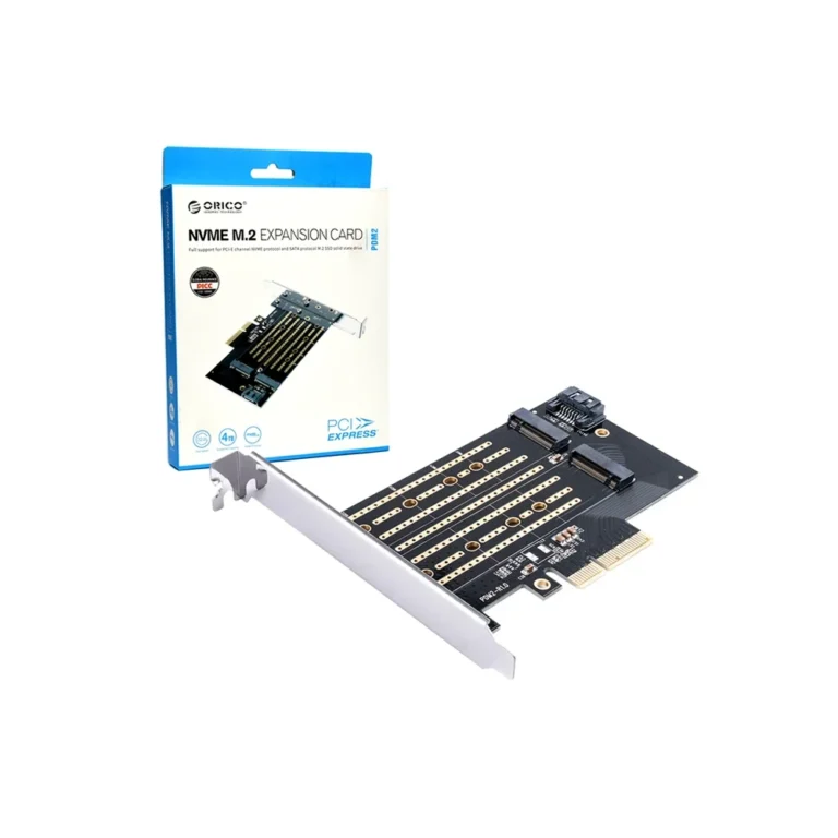 Tarjeta PCIe para Disco M.2 NVMe 3.0 y NGFF SATA Orico PDM2 Tarjeta M2 PCI Express NVMe 3.0 - con Soporte 2TBx2 Orico PDM2