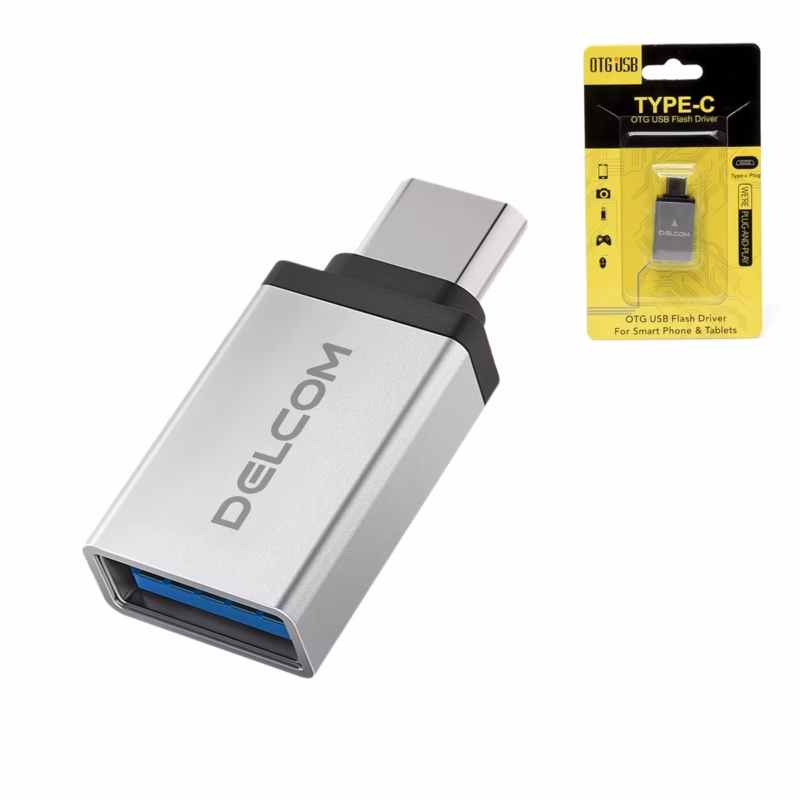 Adaptador OTG Tipo C a USB  Hembra DELCOM DTCA