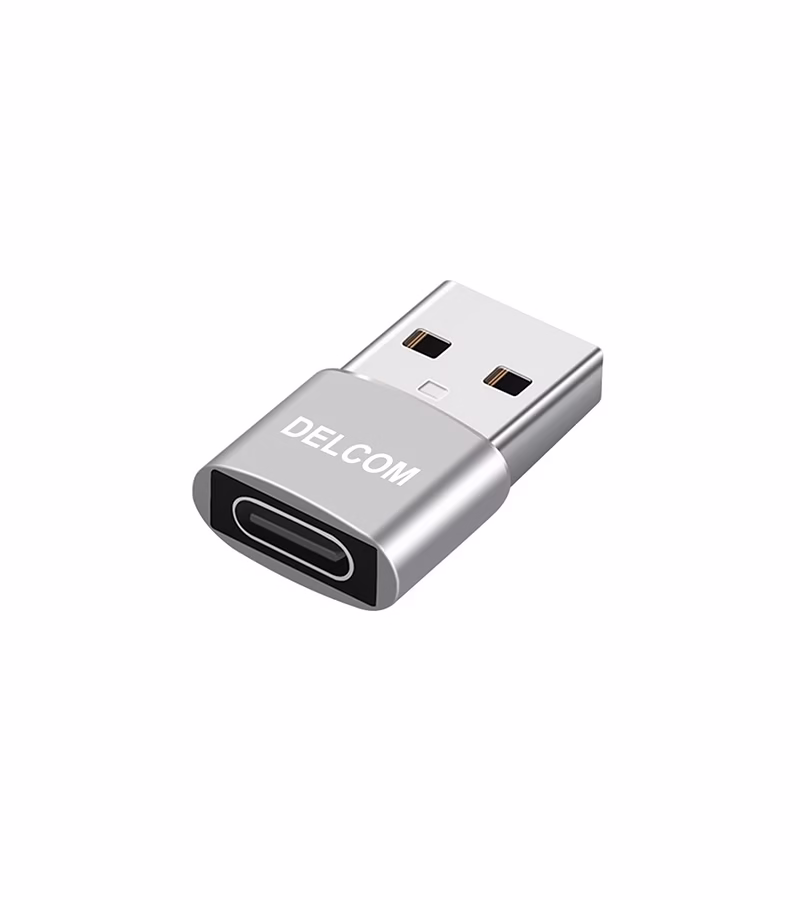 Adaptador Tipo C Hembra a USB Macho  Delcom DTCA  Adaptador OTG USB  a USB Tipo C Hembra