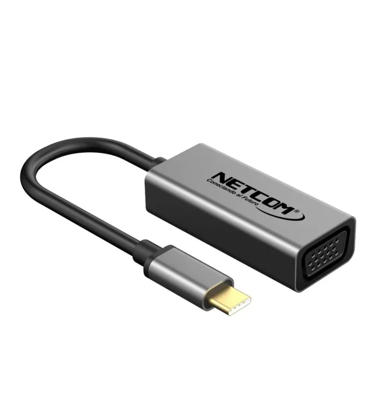 Convertidor USB Tipo C a VGA DB15 Hembra - Netcom PE-TA0090