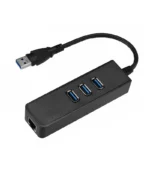 Adaptador USB 3.0 Lan RJ45 Gigabit y 3 Puertos USB 3.0 de 5Gbps - Delcom DCAS006