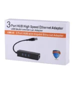 Adaptador USB 3.0 Lan RJ45 Gigabit y 3 Puertos USB 3.0 de 5Gbps - Delcom DCAS006