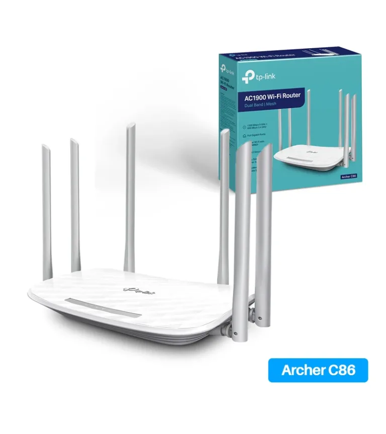 Archer C86 Router Inalámbrico de 6 Antenas Mu-Mimo 3x3 - TP-Link, Router Gigabit de Doble Banda AC1900