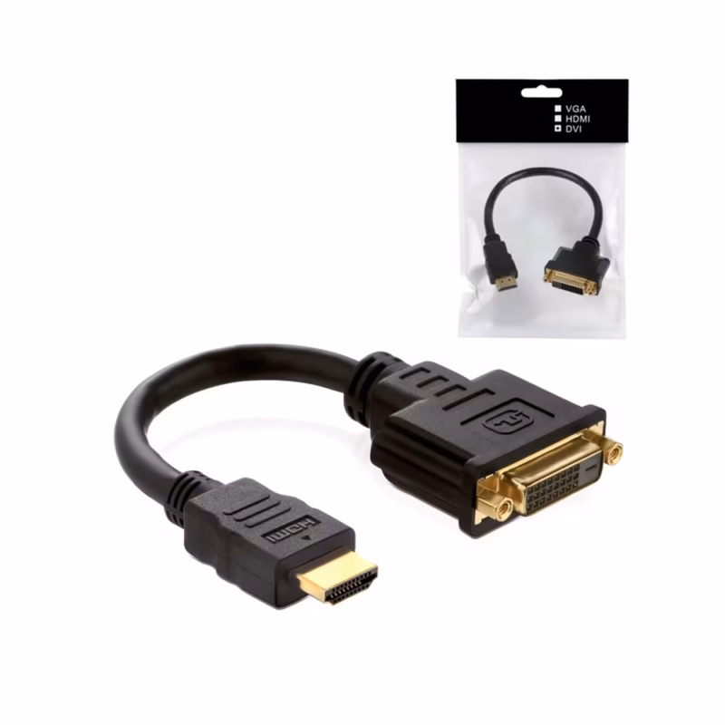 Adaptador DVI D a HDMI Macho Delcom DADV Conecta tu PC a Monitores y TVs HDMI