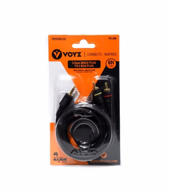 Cable de Audio MiniPlug Estéreo a  RCA Macho RL   Voyz PS  Cable Jack mm Estéreo a  RCA de Audio