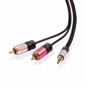 Cable de Audio Mini Plug 3.5mm Estéreo a 2 RCA de 3M Kumo Cable Mini Plug 3.5 a 2 RCA Macho 3 Metros