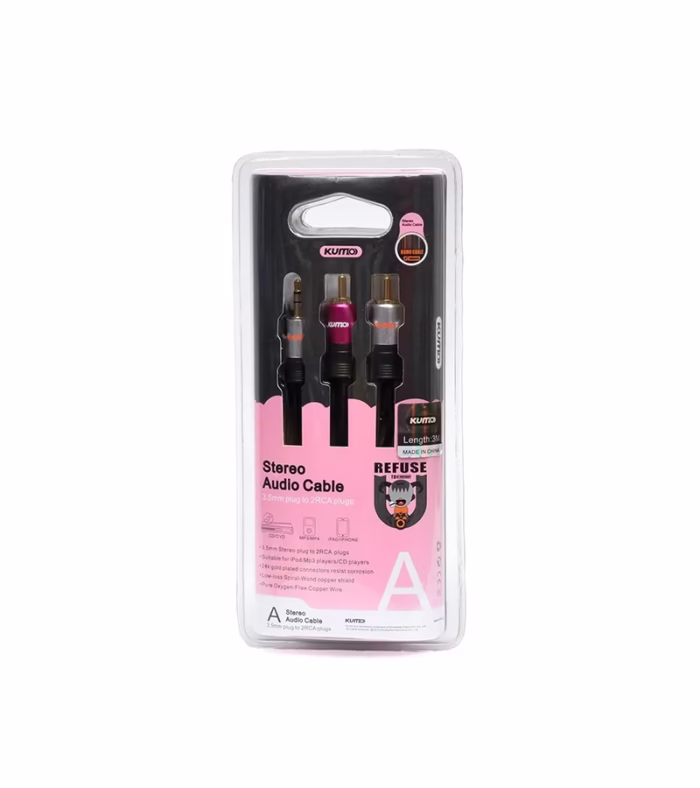 Cable de Audio Mini Plug mm Estéreo a  RCA de M Kumo Cable Mini Plug  a  RCA Macho  Metros