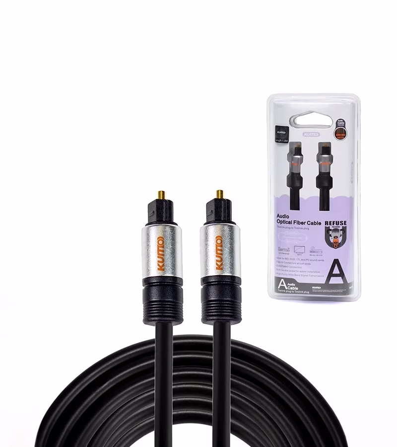 Cable de Audio Óptico Digital de M Kumo STA ATS Cable de Audio Toslink de M con Conector Gold Plated Kumo STA ATS