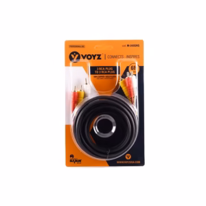 Cable de Video Compuesto RCA y Audio R+L de 1.8 Metros - Voyz M-243GHQ, Cable RCA 3x3, Cable para DVD