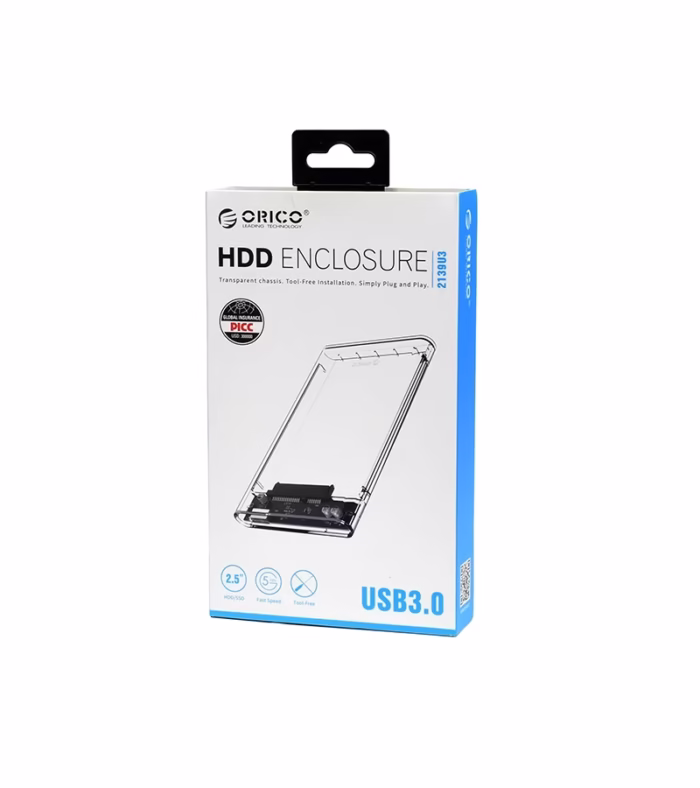 Case Transparente USB  para Discos HDD y SSD de Laptop Orico U HDD Enclosure SSD y HDD de  Pulgadas Orico U CR BP