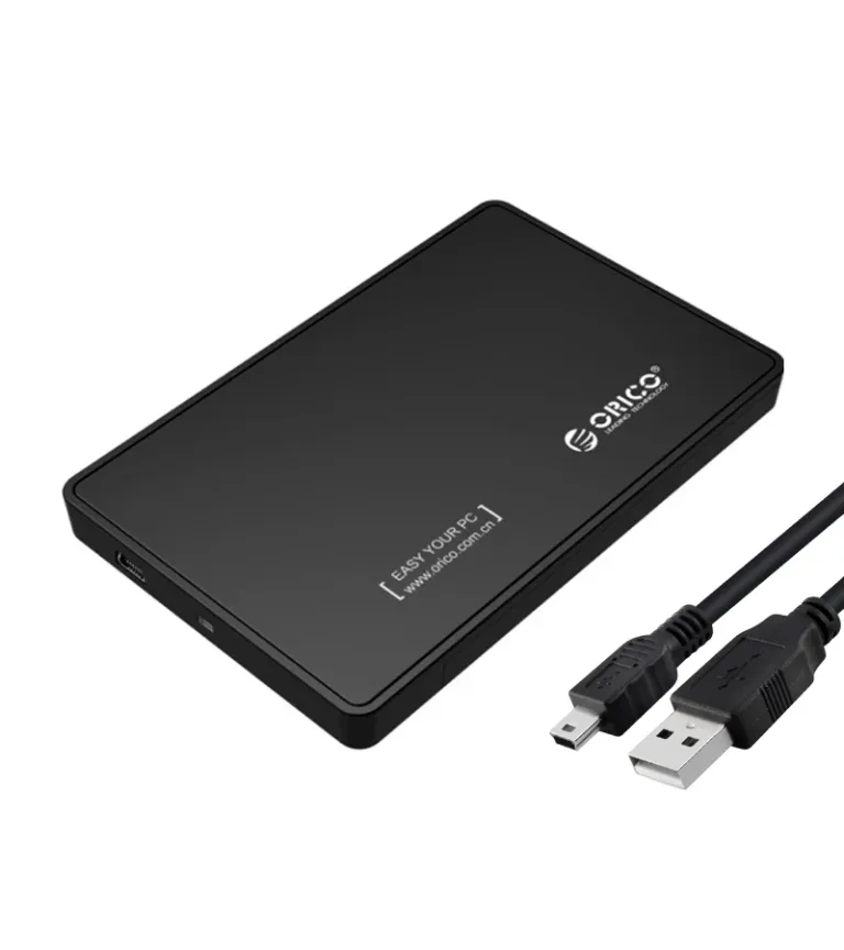 Carcasa para Disco SSD y HDD de 2.5 Pulgadas hasta 4TB - Orico 2588US-V1-BK Estuche para disco de Laptop USB 2.0