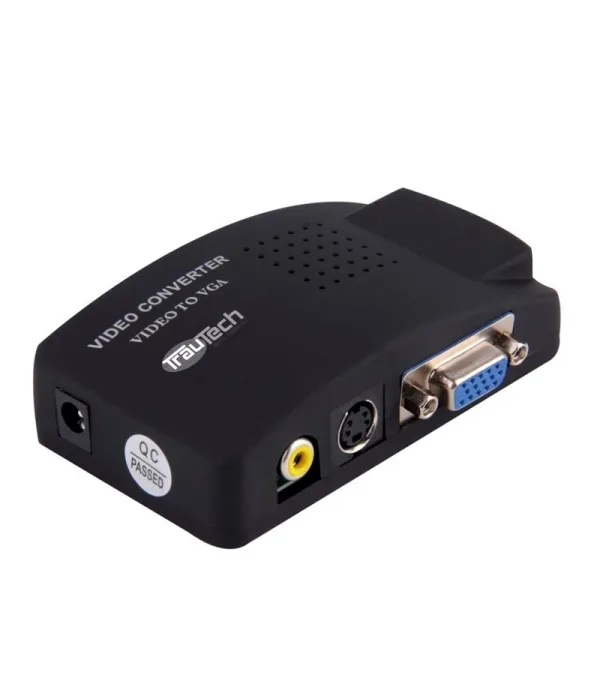 Adaptador RCA CVBS S-Video a VGA Trautech PE-AV0003
